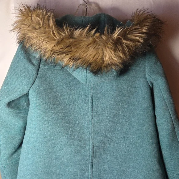 J. Crew Teal Stadium Cloth Coat Sz 2T Like S/M. - Picture 6 of 7